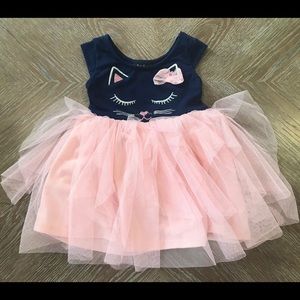 Lilt Kitten Dress Navy Chiffon Pink Ruffles 2T